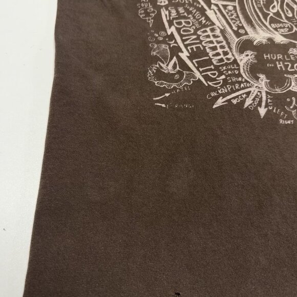 Hurley T Shirt Mens Large 21x27.5 Brown Y2K Style Grunge Skate Skateboard - Picture 5 of 15